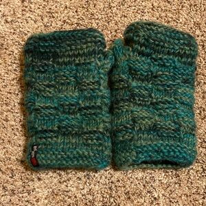 Blue Fingerless Gloves